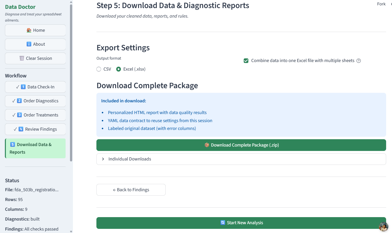 Step 5: Download data and reports